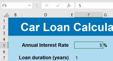 The car loan calculator in Excel
